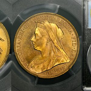 1898 MELBOURNE MINT VEILED HEAD SOVEREIGN   PCGS MS62