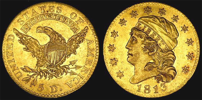 1813 UNITED STATES CAPPED LIBERTY HEAD FIVE DOLLAR – Monetarium Adelaide