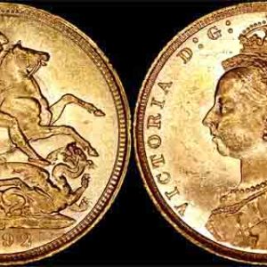 1892 SYDNEY MINT JUBILEE HEAD SOVEREIGN